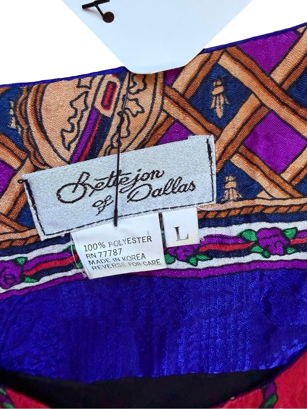CELINE Scarf Vintage Multicolor Printed Jacket - Picture 4 of 7